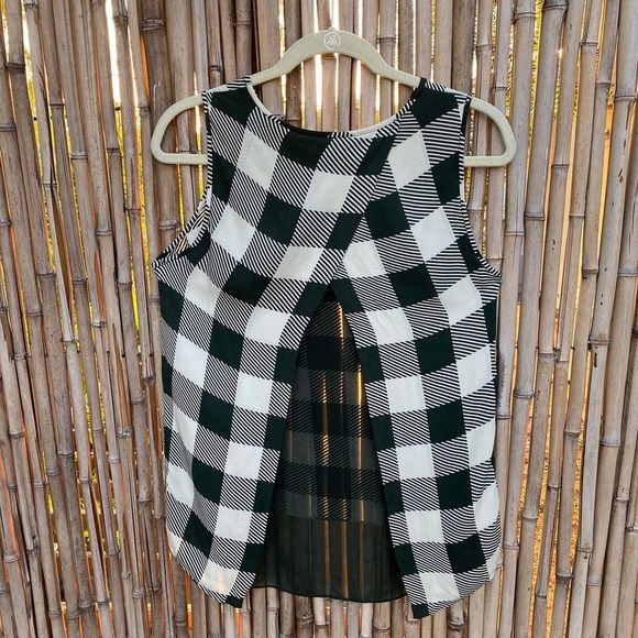 RAG & BONE Checkered Silk Blouse Tank sz Medium - Picture 5 of 14